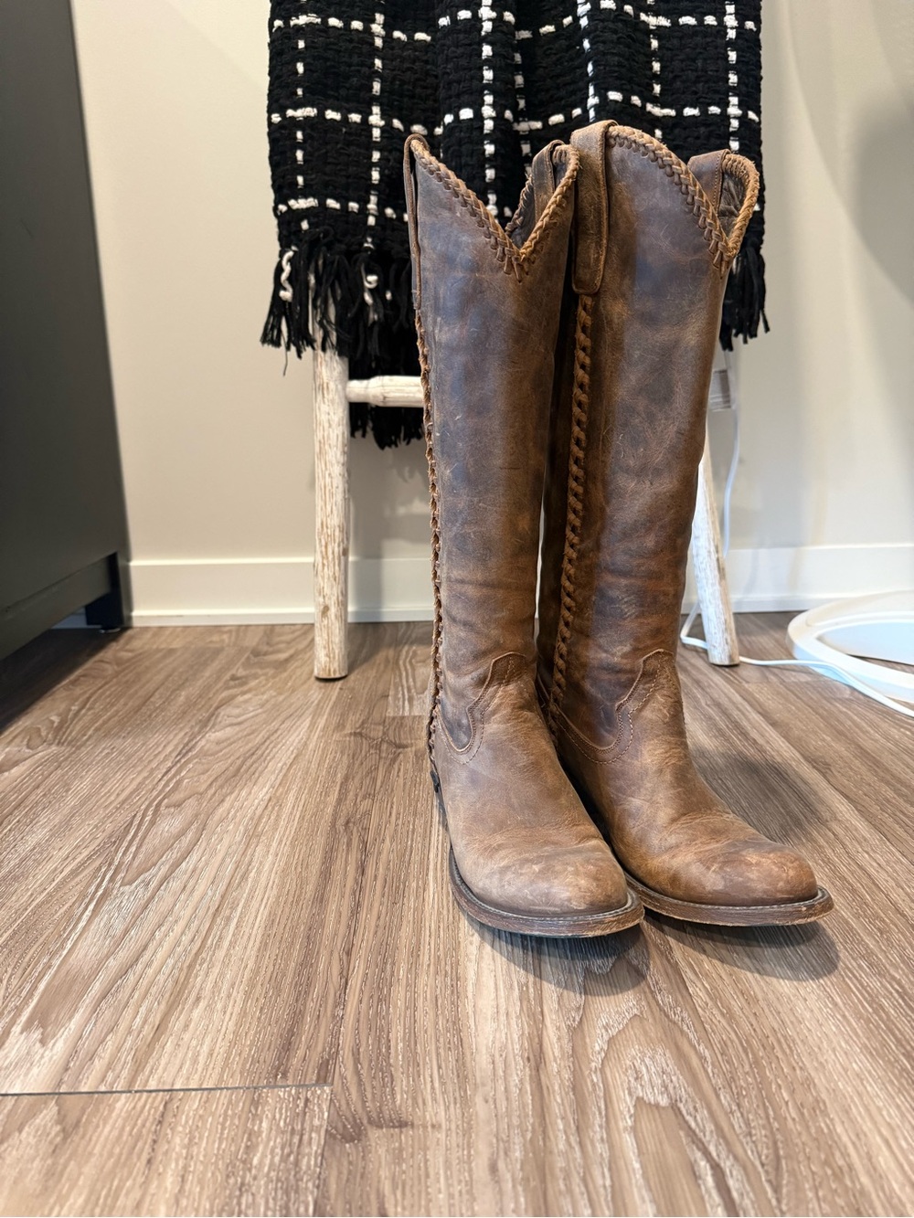 Women's Tall Brown Leather Western Boots - Classic Western Style Lane